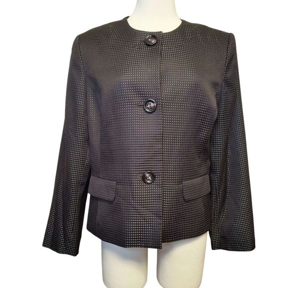 LeSuit Black & Metallic Textured Blazer - Picture 2 of 5